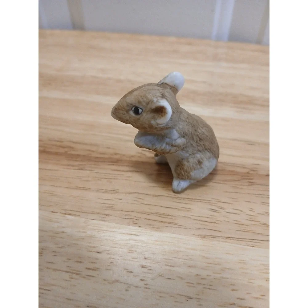 Little Critterz Mouse Kangaroo Rats Set of 2 Ceramic Brown Mice